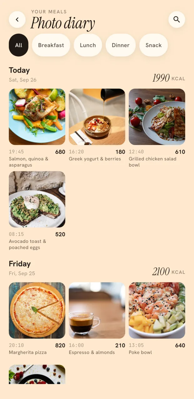 shotmeal photo diary — a week of meals in pictures